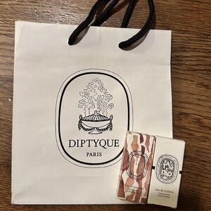 Diptyque 2 Samples and Gift Bag Shopping Bag